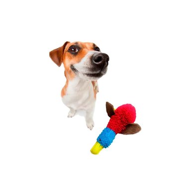 MUÑECO PERROS RYBIU RESISTENTE PATO ROJO Y CELESTE + LIGAS REGALO - 3