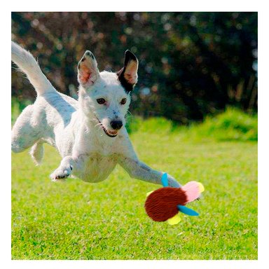JUGUETE PERROS RYBIU MODERNO PELUCHE MARRON Y ROSADO + PAPEL REGALO