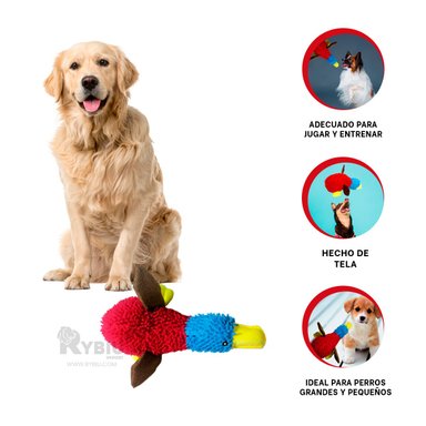 PELUCHE PERROS RYBIU CON FORMA PATO ROJO Y CELESTE + GIFT STICKERS
