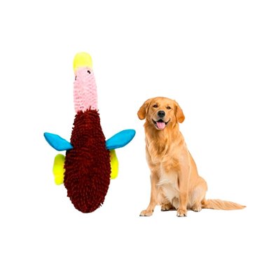 MUÑECO PERROS RYBIU DISEÑO PATO EN MARRON Y ROSADO + LIGAS REGALO - 3