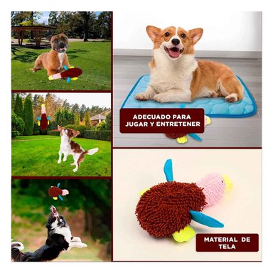 MUÑECO PERROS RYBIU DISEÑO PATO EN MARRON Y ROSADO + LIGAS REGALO - 5