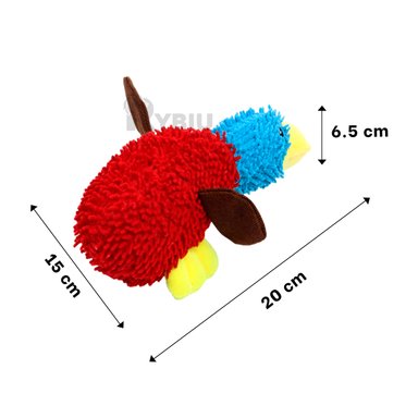 MUÑECO PERROS RYBIU TELA ROJO Y CELESTE + REGALO LIGAS PEINAR