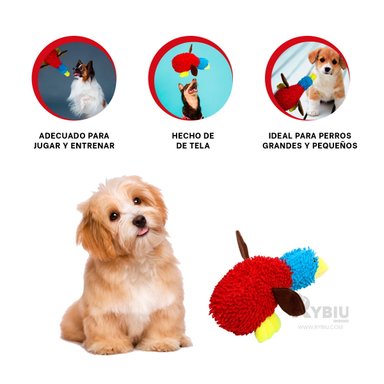 MUÑECO PERROS RYBIU PELUCHE PATO ROJO Y CELESTE + POST-IT ADHESIVOS