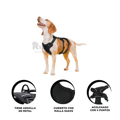 ARNÉS PERROS MA30091 RYBIU CUBIERTO CON MALLA SUAVE S NEGRO + MINIAGENDA