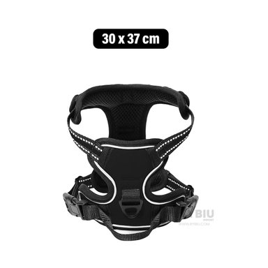 CORREA PERROS MA30091 RYBIU FUNCIONAL EN TALLA S EN NEGRO + BANDERITAS ADHESIVAS