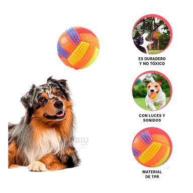 BALON PERROS Y GATOS RYBIU A RAYAS CON SONIDO PET EN NARANJA + POST-IT ADHESIVOS