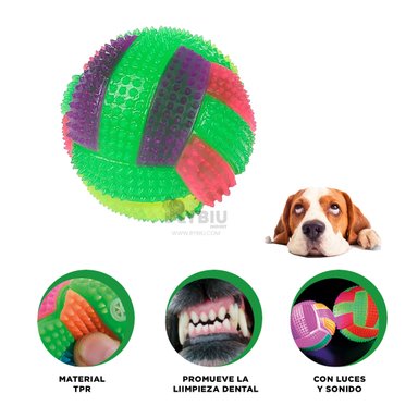 BOLA PERROS RYBIU JUEGO ILUMINADA VERDE + GIFT STICKERS