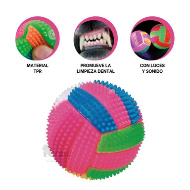 BOLA PERROS RYBIU JUGAR CON LUCES ROSADO + REGALO AGENDITA