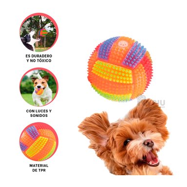 BALON PERROS Y GATOS RYBIU PET CON LUZ Y SONIDO EN NARANJA + BANDERITAS ADHESIVAS