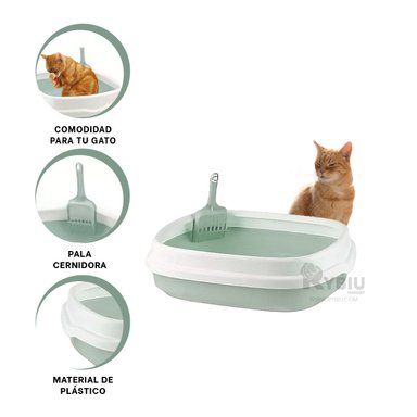 BANDEJA GATOS RYBIU MA30905 BONITA ARENA 48X40X12.5 VERDE + GIFT MINIAGENDA