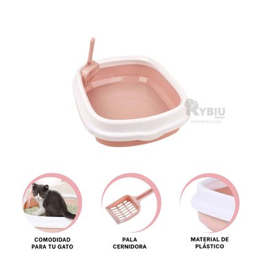 ARENERO GATOS RYBIU MA30904 CAJA COMPACTA LIGERA 48X40X12.5 ROSADO + GIFT MINIAGENDA