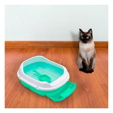 BANDEJA GATOS RYBIU MA30899 ARENERO DURADERO VERDE AGUA + GIFT MINIAGENDA