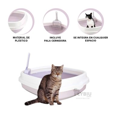 ARENERO GATOS RYBIU MA30902 LITERA VERSATIL PALA 48X40X12.5 LILA + REGALO STICKERS