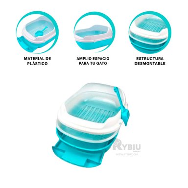 BANDEJA GATOS RYBIU MA30898 EXTRAIBLEY VERSATIL CELESTE + GIFT STICKERS