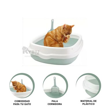 BANDEJA GATOS RYBIU MA30905 DURABLE MODERNO 48X40X12.5 VERDE + REGALO STICKERS