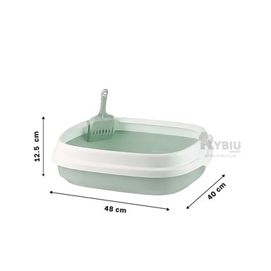 ARENERO GATOS RYBIU MA30905 CAJA DURADERA 48X40X12.5 VERDE + BANDERITAS ADHESIVAS