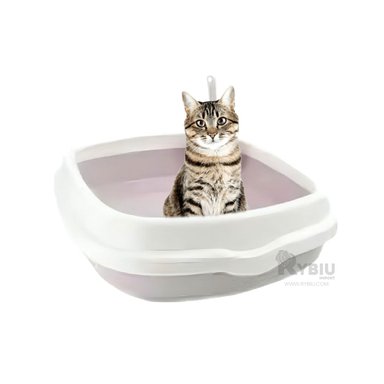 BANDEJA GATOS RYBIU MA30902 ABIERTA PALA 48X40X12.5 LILA + POST-IT ADHESIVOS