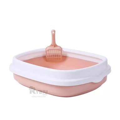 ARENERO GATOS RYBIU MA30904 CAJA MODERNA DIVERTIDA 48X40X12.5 ROSADO + REGALO AGENDITA