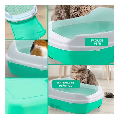ARENERO GATOS RYBIU MA30899 ERGONOMICO VERDE AGUA + REGALO AGENDITA - 4