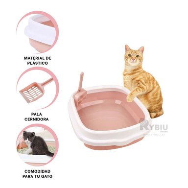 ARENERO GATOS RYBIU MA30904 BONITO 48X40X12.5 ROSADO + PAPEL REGALO