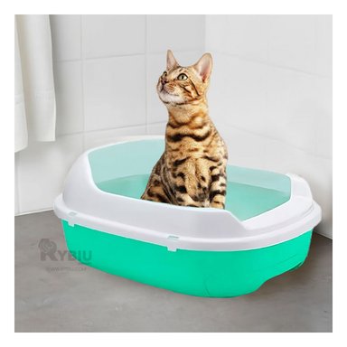 ARENERO GATOS RYBIU MA30899 HIGIENICO BANDEJA VERDE AGUA + PAPEL REGALO