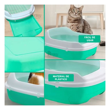 BANDEJA GATOS RYBIU MA30899 TRANSPORTABLE VERDE AGUA + ENVOLTORIO REGALO