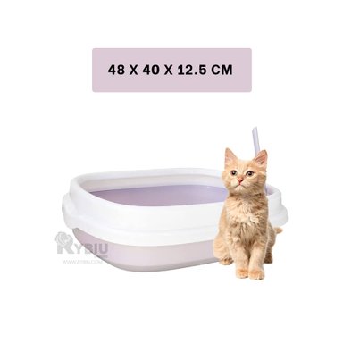 BANDEJA GATOS RYBIU MA30902 DINAMICA 48X40X12.5 LILA + BANDERITAS ADHESIVAS