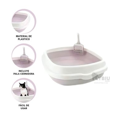 ARENERO GATOS RYBIU MA30902 LITERA BAJA ACCESIBLE 48X40X12.5 LILA + REGALO AGENDITA