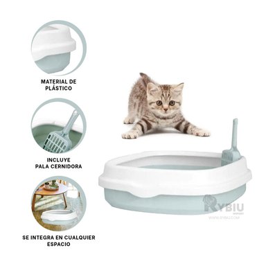 ARENERO GATOS RYBIU MA30901 LITERA ARENERA PALA CELESTE + ENVOLTORIO REGALO - 3