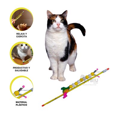 PALO GATOS RYBIU CON DISEÑO BOLITAS EN AMARILLO + AGENDITA - 2
