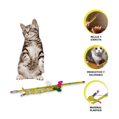 PALO GATOS RYBIU CON DISEÑO BOLITAS EN AMARILLO + AGENDITA - 4