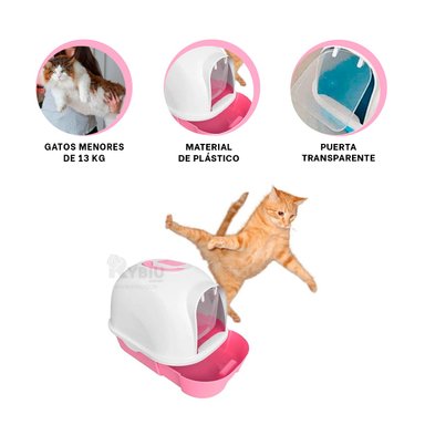 BANDEJA GATOS RYBIU MA30913 FUNCIONAL FUCSIA + BANDERITAS ADHESIVAS