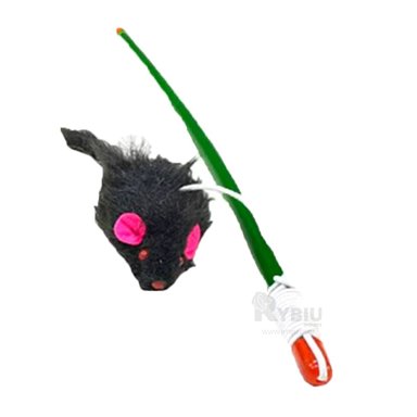 PALO MININOS RYBIU CON ROEDOR JUGUETE EN VERDE + STICKERS