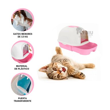 URINARIO GATOS RYBIU MA30913 DESECHOS BANDEJA PALA FUCSIA + STICKERS