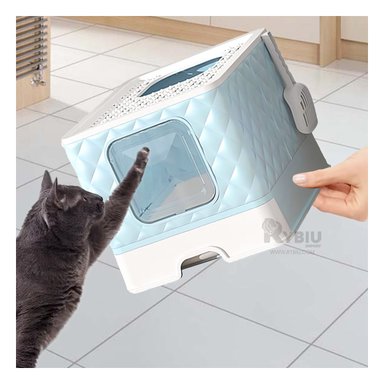 ARENERO GATOS RYBIU MA29057 FELINOS VERSATIL CELESTE + PAPEL REGALO