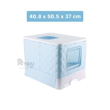 ARENERO GATOS RYBIU MA29057 CAJA ARENA DISEÑO CAMA FUNCIONAL CELESTE + MINIAGENDA - 5