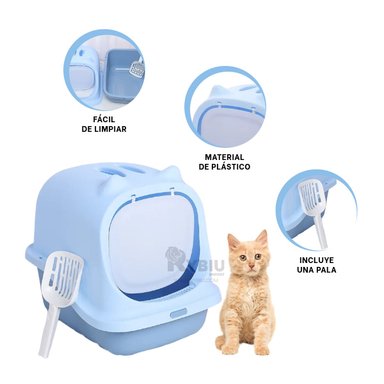 ARENERO GATOS RYBIU MA30917 CAJA ARENA FELINOS CELESTE + MINIAGENDA