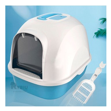 SANITARIO GATOS RYBIU MA30919 PLASTICO CELESTE + ENVOLTORIO REGALO