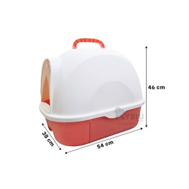 SANITARIO GATOS RYBIU MA30915 FACIL USO ROJO + REGALO LIGAS PEINAR