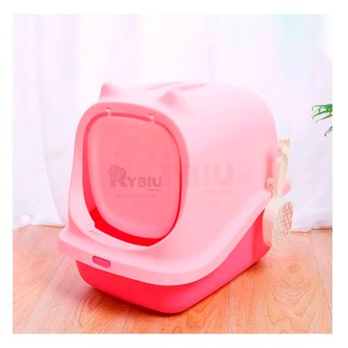 ARENERO GATOS RYBIU MA30918 CAJA ARENA SANITARIA ROSADO + STICKERS - 2