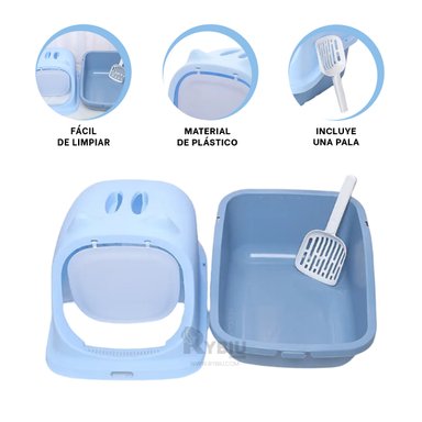 ARENERO GATOS RYBIU MA30917 CAJA ARENA SANITARIA CELESTE + STICKERS