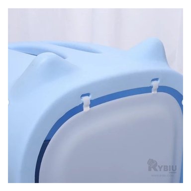 SANITARIO GATOS RYBIU MA30917 FACIL USO CELESTE + REGALO LIGAS PEINAR