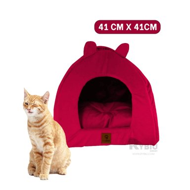 CAMA MASCOTAS MA29110 RYBIU IGLU DORMITORIO ROJO TALLA L + LIGAS REGALO