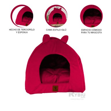 CAMA MASCOTAS MA29110 RYBIU IGLU UTIL EN ROJO TALLA L + GIFT STICKERS