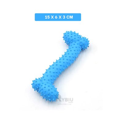 HUESO PERROS RYBIU MASTICABLE CELESTE + LIGAS REGALO