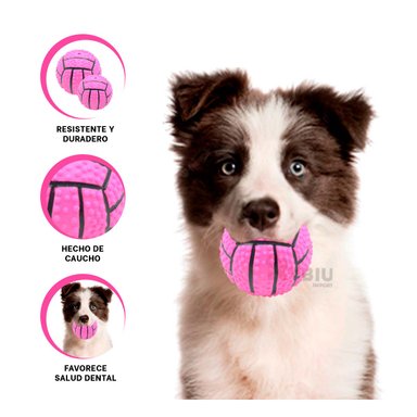 JUGUETE PERRO RYBIU DURADERO ROSADO + ENVOLTORIO REGALO