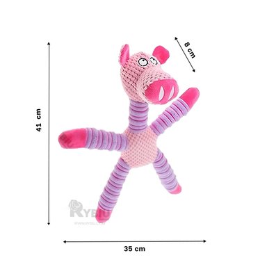 JUGUETE PERROS FELPA MA29653 JUEGUETE DURADERO MASCOTAS ROSADO + STICKERS RYBIU