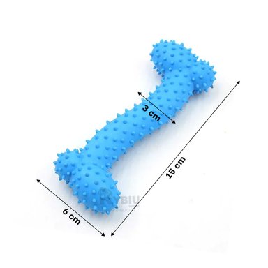 HUESO JUGUETE PERROS MA29650 BONITO CELESTE + REGALO LIGAS PEINAR RYBIU