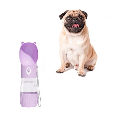 BOTELLA AGUA PERRO MA29119 RYBIU MASCOTA LILA + LIGAS REGALO