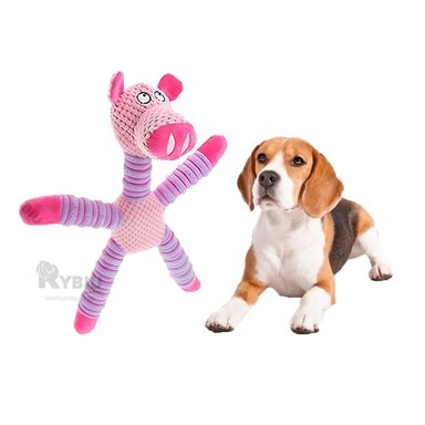 JUGUETE FELPA PERROS Y GATOS MA29653 PET TIERNO CON DISEÑO ROSADO + STICKERS RYBIU